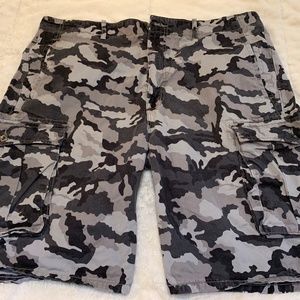 Levi's Black and White Camo Cargo Shorts
